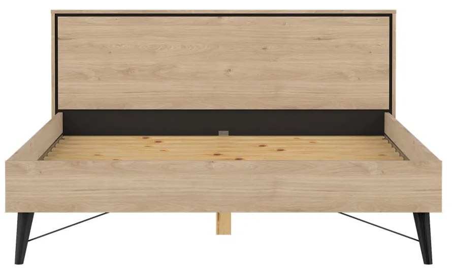 Dvojlôžková posteľ v dekore duba s roštom 160x200 cm v prírodnej farbe Ry – Tvilum