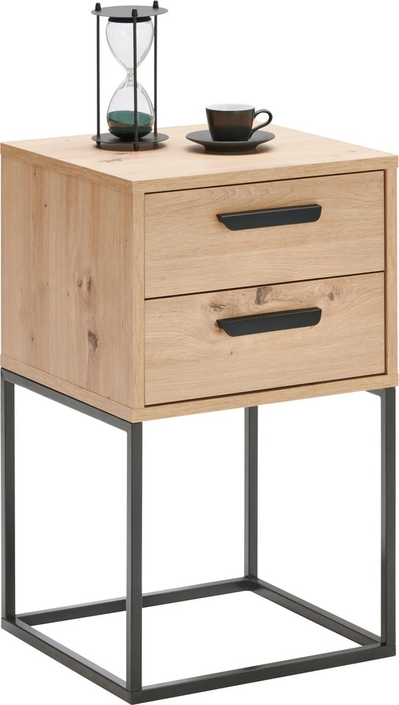 XXXLutz NOČNÝ STOLÍK, dub artisan, čierna, 40/65/38,5 cm Carryhome - Spálňové sety - 002647008802
