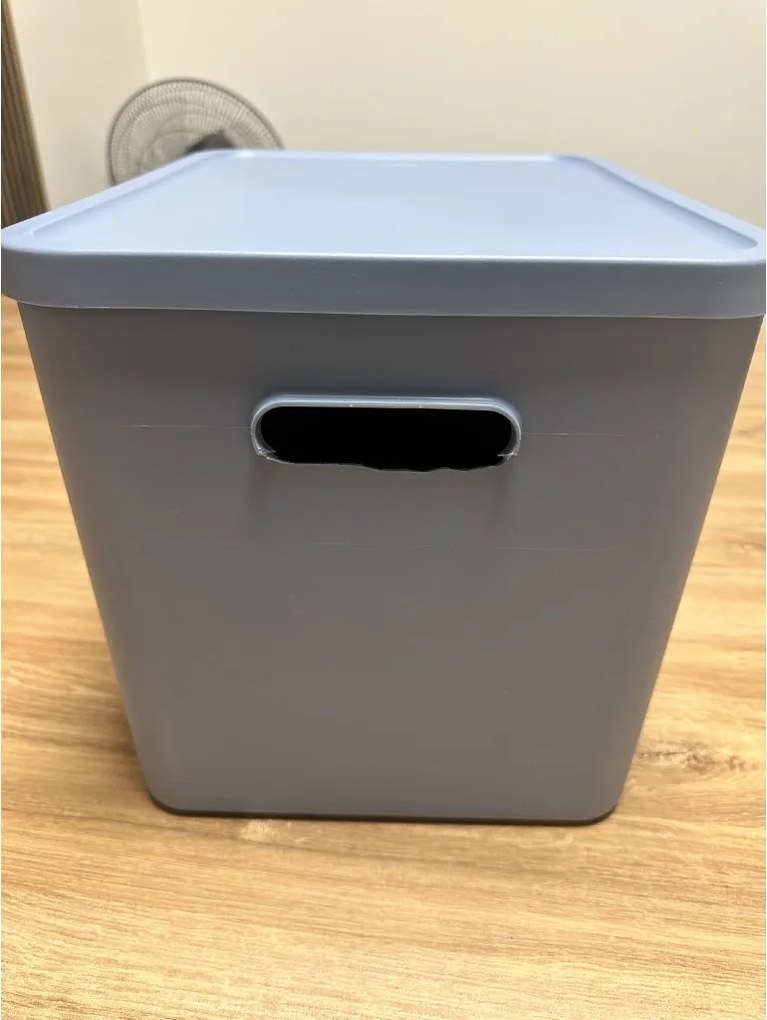 Rotho 2. akosť - Úložný box, rovný s vekom, 27l, modrá ALBU LIGHT, 37x29x30