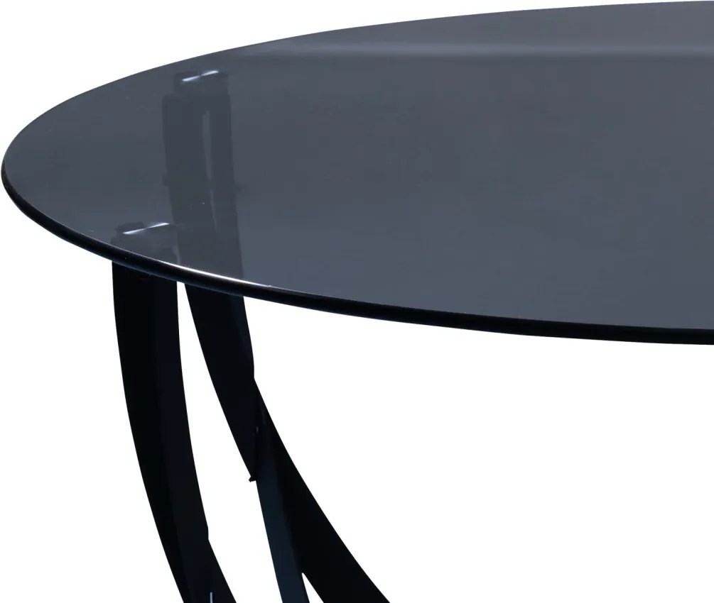 Konferenčný stolík Maya, 80 cm, čierny/sivé sklo