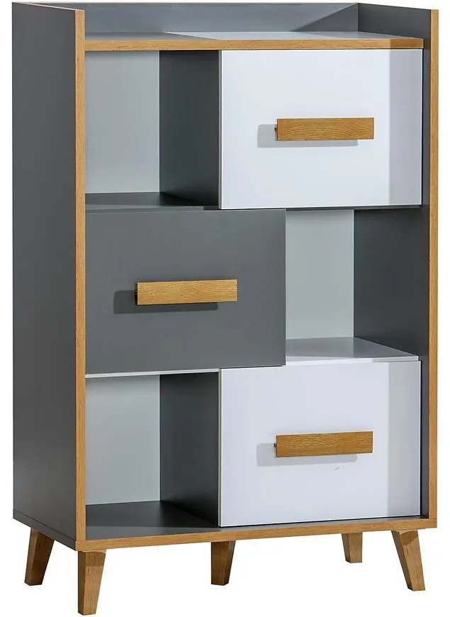 Regál krátky W5 Werso Riviera/Biely/Antracit