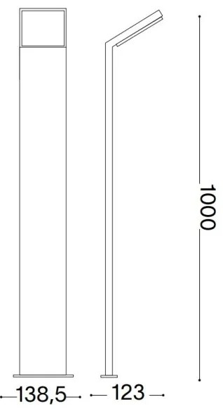 Ideal Lux- LED Vonkajšia lampa STYLE LED/8,5W/230V 4000K 100 cm CRI 90 IP54 čierna