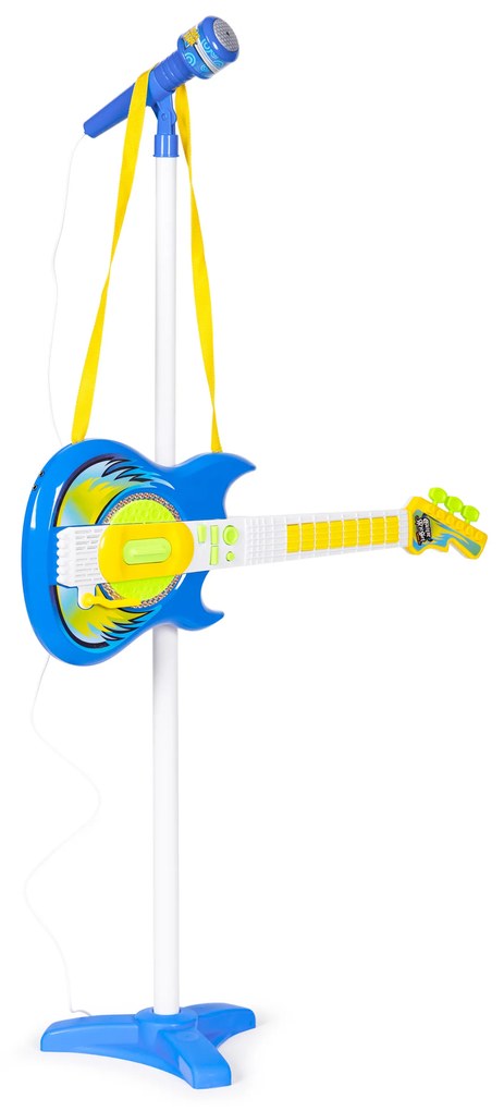 Hudobná sada mikrofón, elektrická gitara, stojany, mp3, modrá