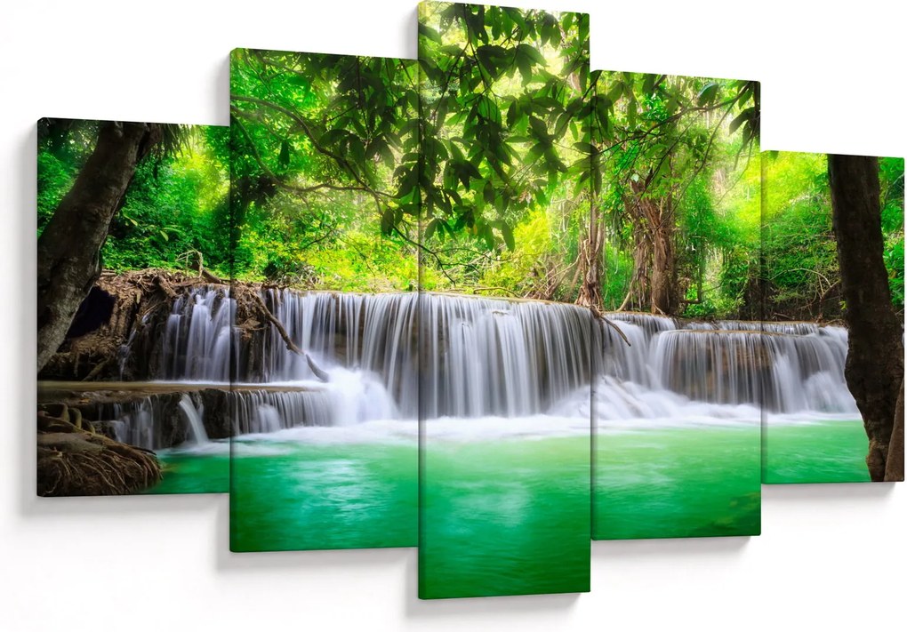 Obraz vodopádu v Kanchanaburi, Thajsko (150x105 cm)