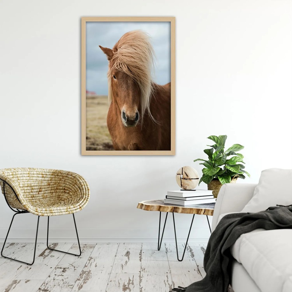Gario Plagát Kôň s dlhou hrivou Farba rámu: Bez rámu, Rozmery: 30 x 45 cm