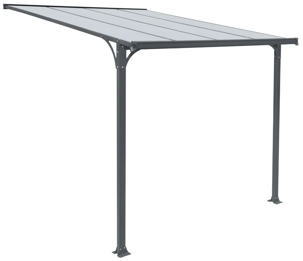 Hliníkový vchodový prístrešok BestBerg PD-4A / 4,3 m² / sivý