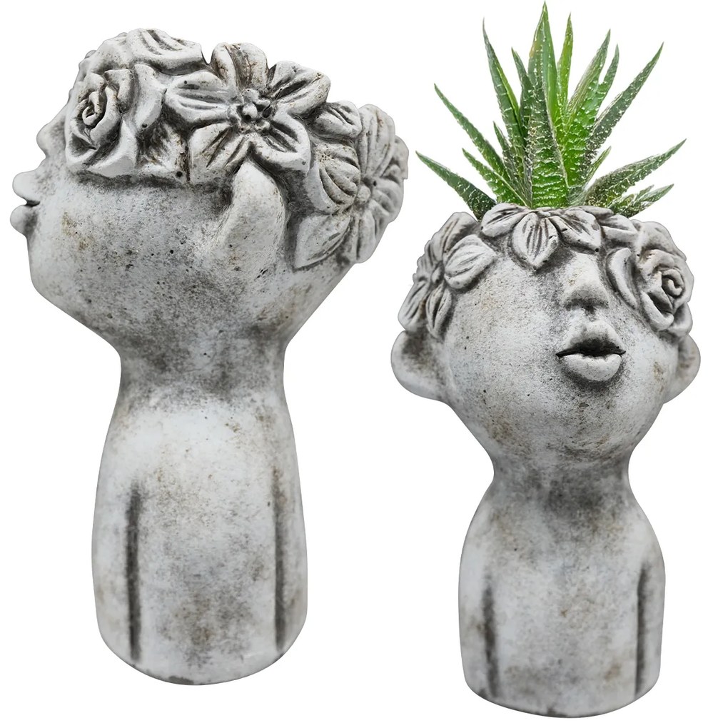 BETÓNOVÝ KVETINÁČ LEON 16,5X24,5 CM SIVÁ