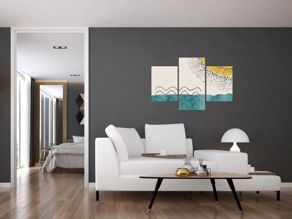 Obraz - Abstraktná maľba pláže N⁰1 (90x60 cm)