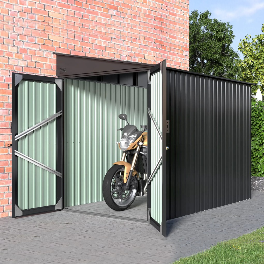 Záhradný domček BestBerg ZS-608A / 4,2 m² / 249 × 170 × 203 cm / antracit