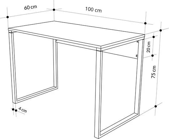 Písací stôl Houseland Inna retro sivá/čierna