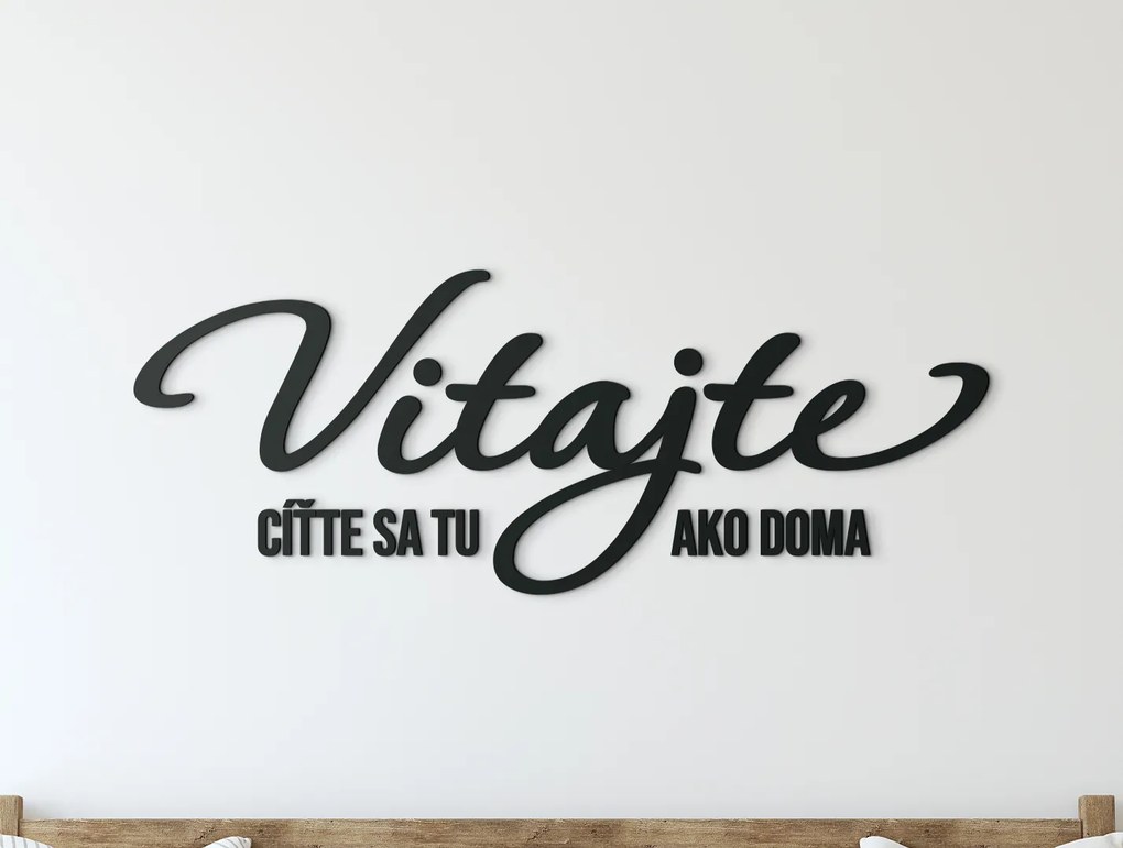 drevko Drevený nápis Vitajte Rozmer obrazu: 31,5 x 83,5 cm, Farba dekorácie: Čierna