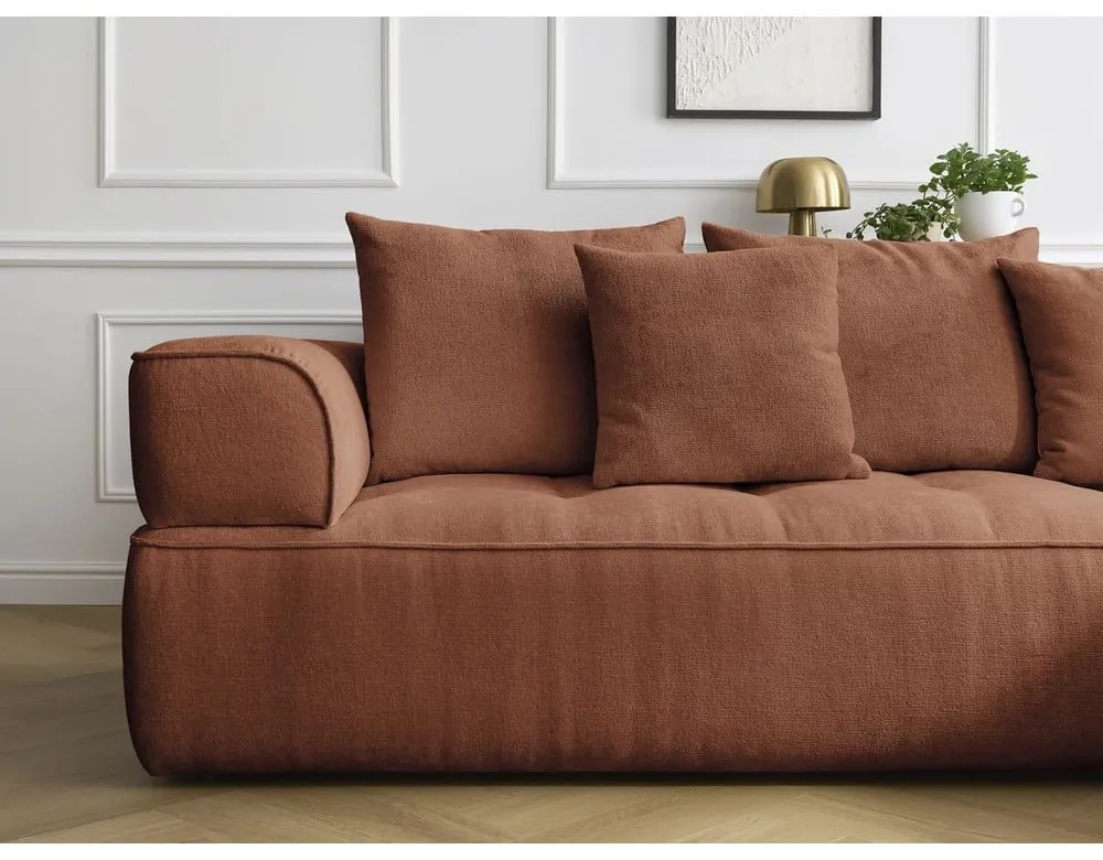 Terakotová ženilková rohová pohovka (ľavý roh/do L) Whesley – Bobochic Paris