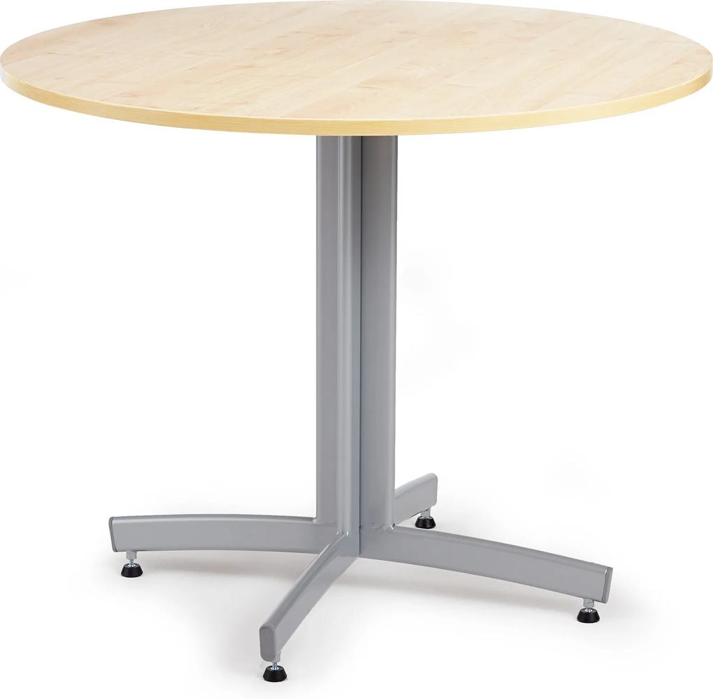 Jedálenský stôl Sanna, okrúhly Ø 900 x V 720 mm, breza / sivá