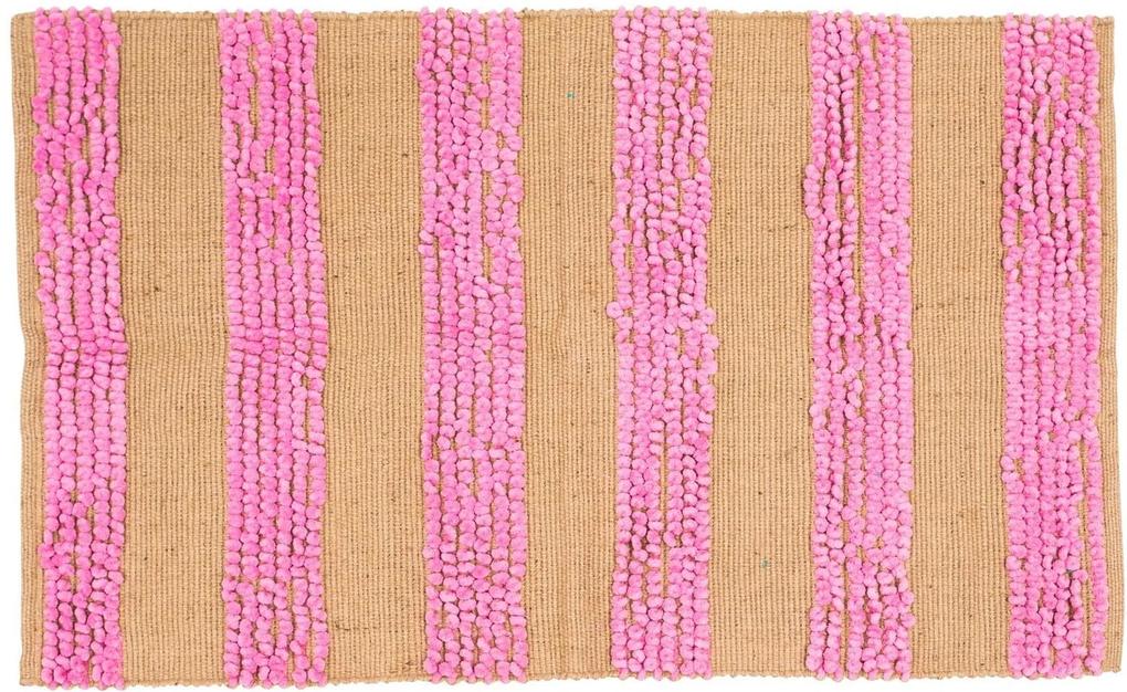 Rice Obdĺžnikový koberček Pink & Natural Stripes