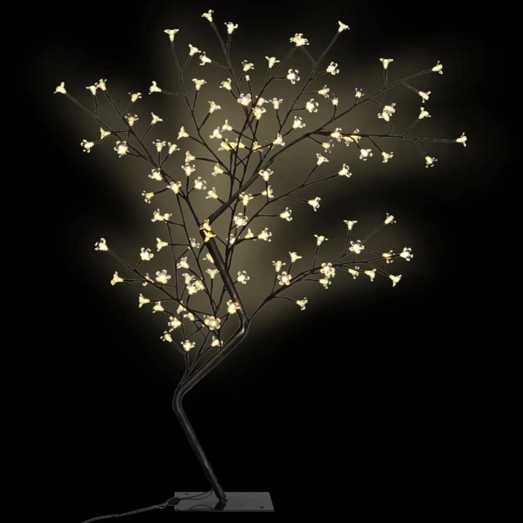 vidaXL Vianočný stromček, teplé biele LED svetlo, kvety čerešne 120 cm