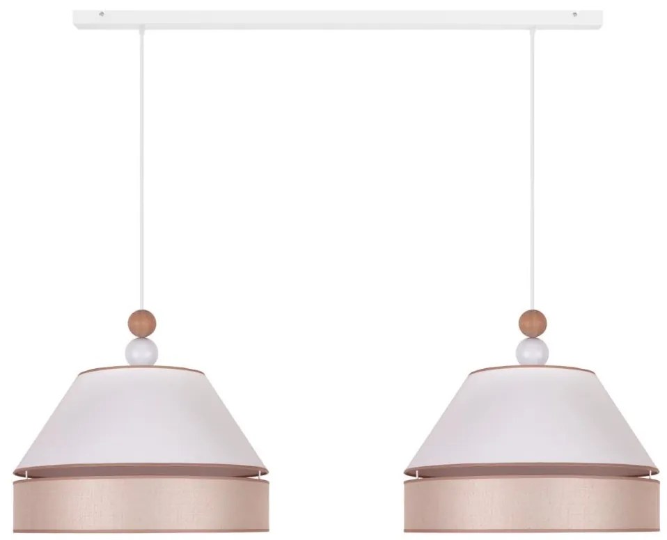 Duolla - Luster na lanku AVIGNON 2xE27/15W/230V biela/béžová