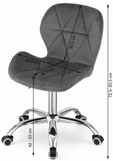 Zamatové otočné kreslo Manhattan tmavo sivé