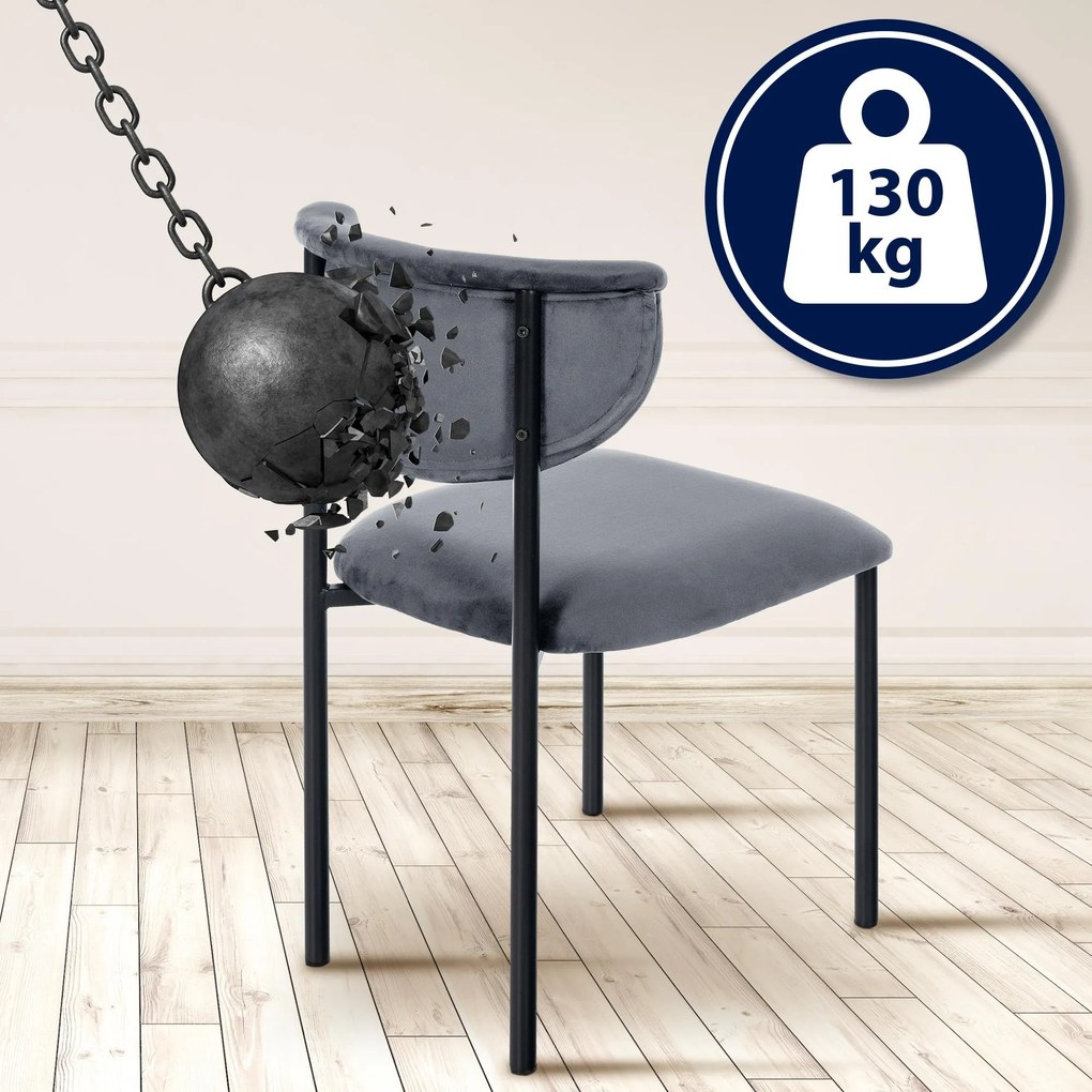 Stolička pre návštevy Gambell zamat - tmavošedá