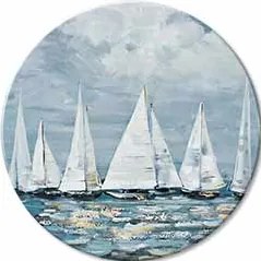 Okrúhly maľovaný obraz Oddych na mori | rôzne rozmery