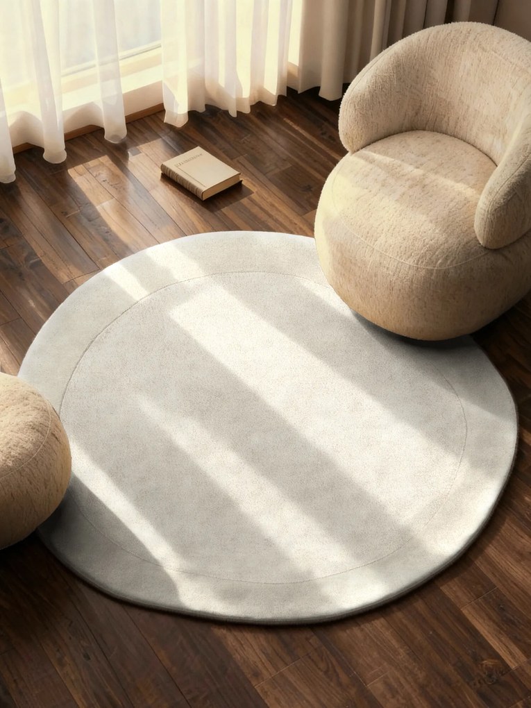 Villeroy & Boch Kusový koberec Kivi 106285 Cream, 160x160 (priemer) kruh, biela, obývacia izba