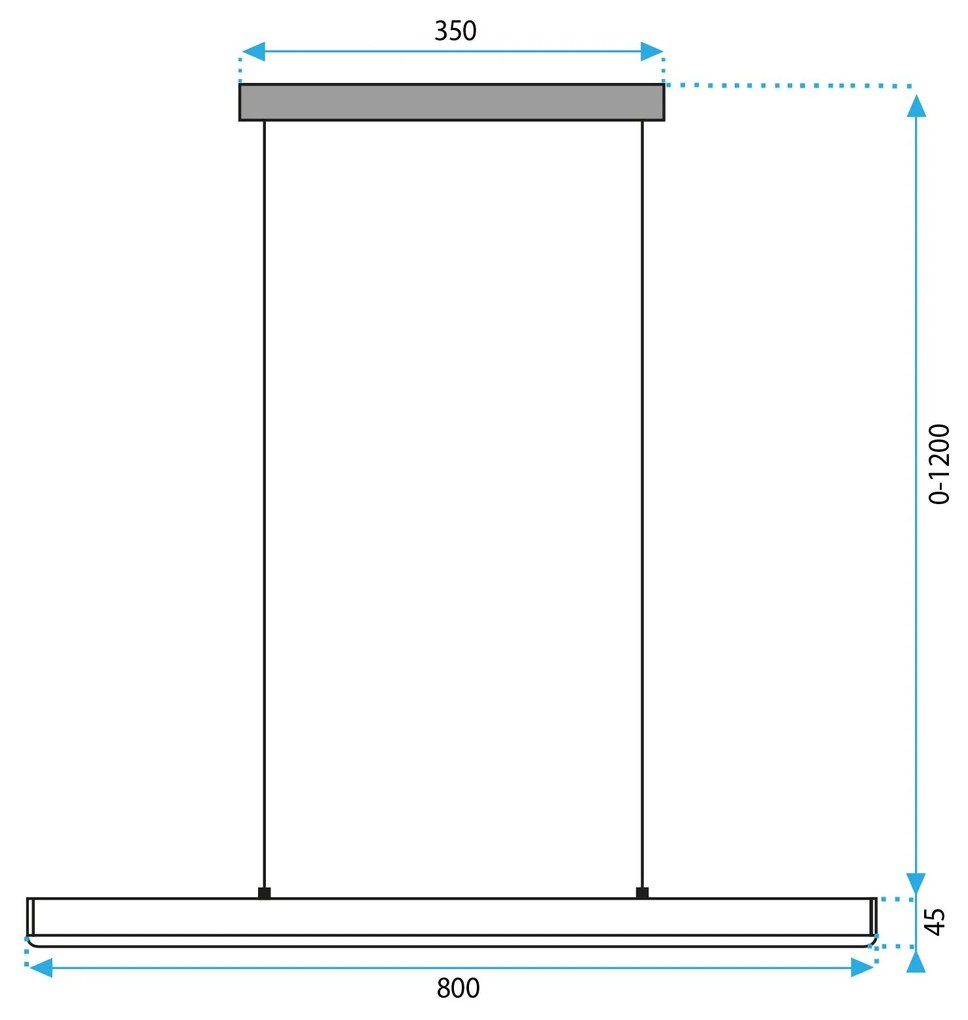 Toolight Toolight, LED závesné svietidlo 80cm, 15W, APP1447-CP, čierna matná, OSW-02391