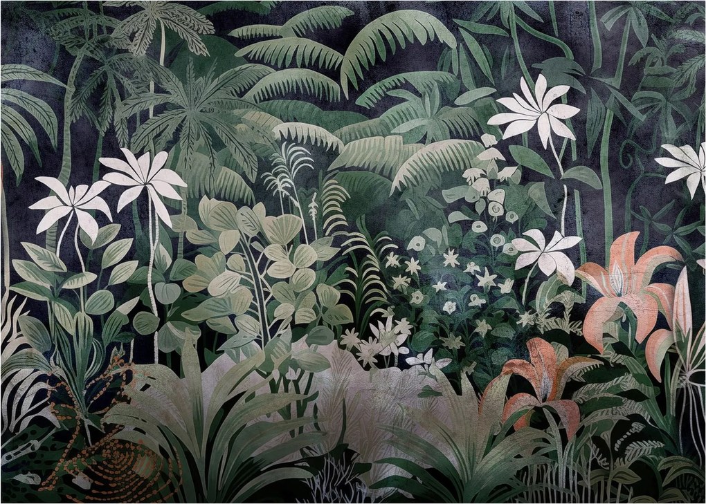 Obraz - Maľovaný vzor džungle (70x50 cm)