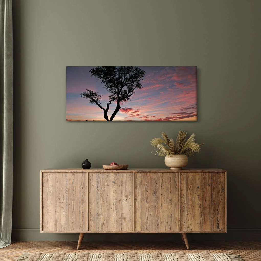 Obraz - Strom a červánky (120x50 cm)