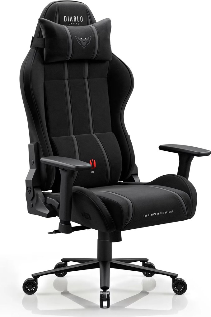 Herné kreslo z látky čierne King Size: Diablo X-One 2.0 Burned Black