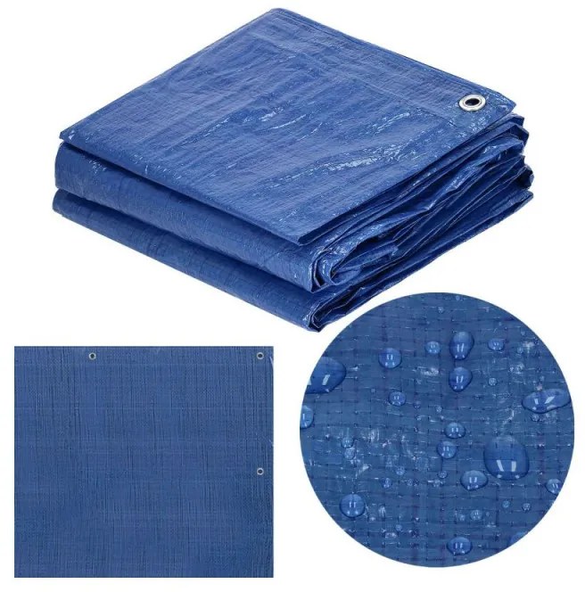 SPRINGOS Krycia plachta s okami 4x6 m, 60g PE, modrá SPRINGOS PROTECT