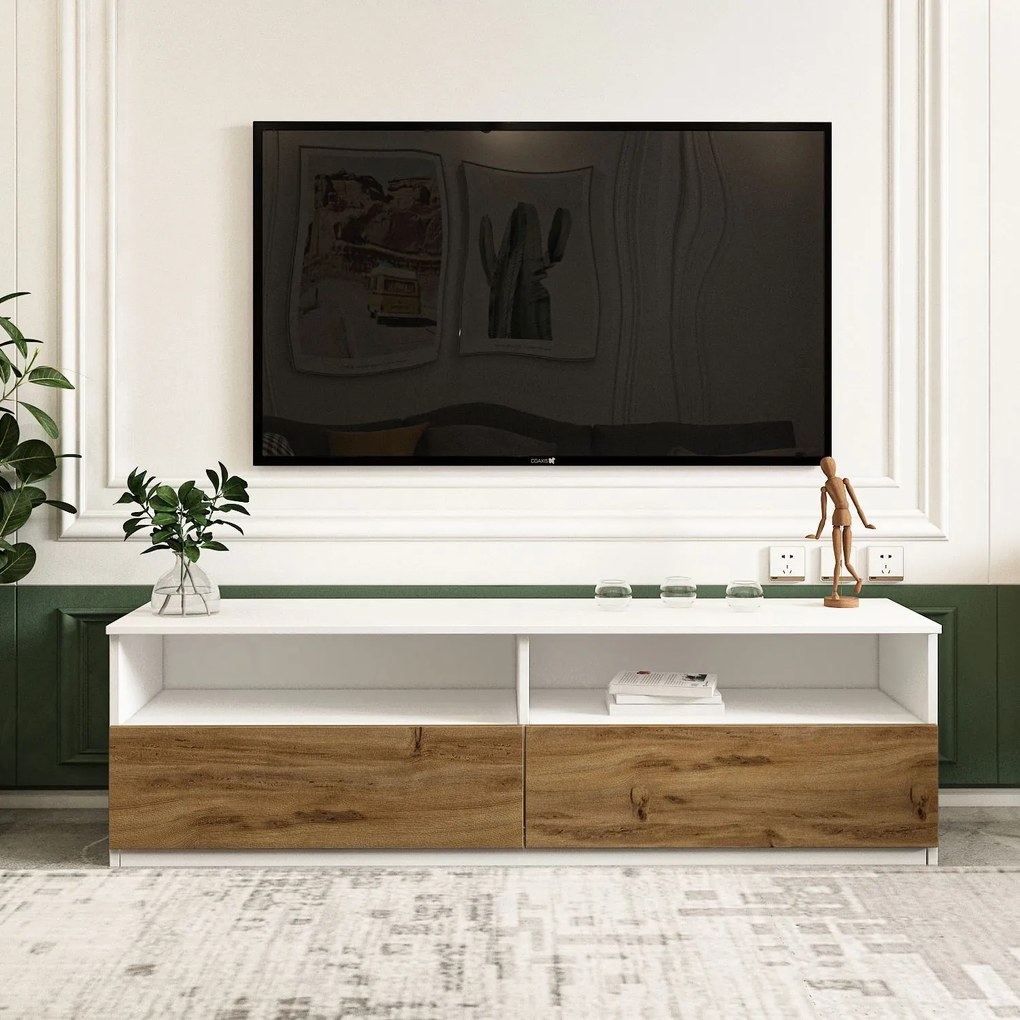 TV stolík/skrinka Naturalia T (biela). Akcia -18%. Vlastná spoľahlivá doprava až k Vám domov. 1127707