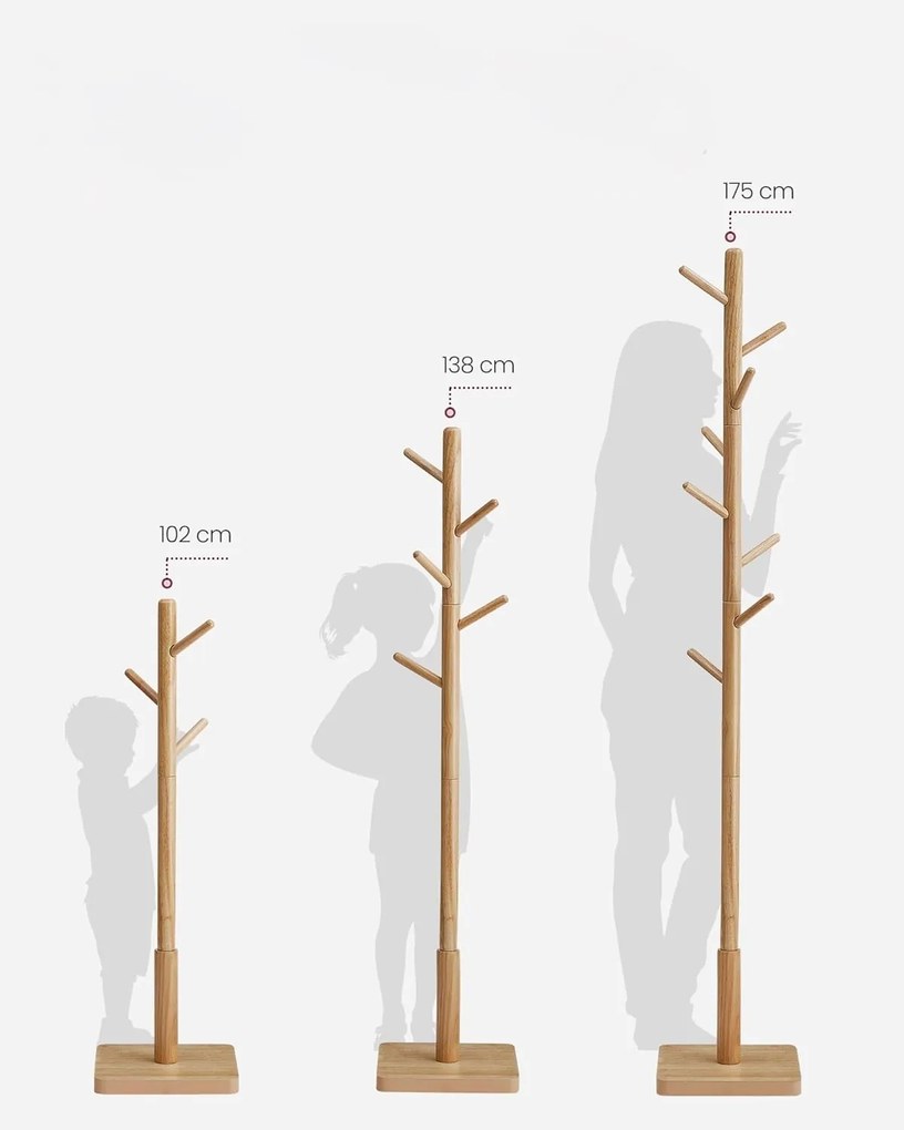 Predsieňový vešiak Vasagle Rokka výškovo nastaviteľný hnedý