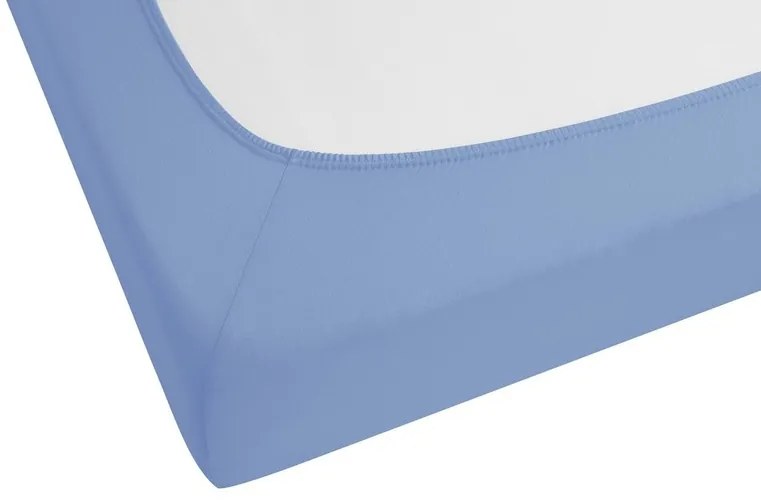 Biberna Napínacia džersejová plachta (modrá, 140 – 160 x 200 cm) (100227068)