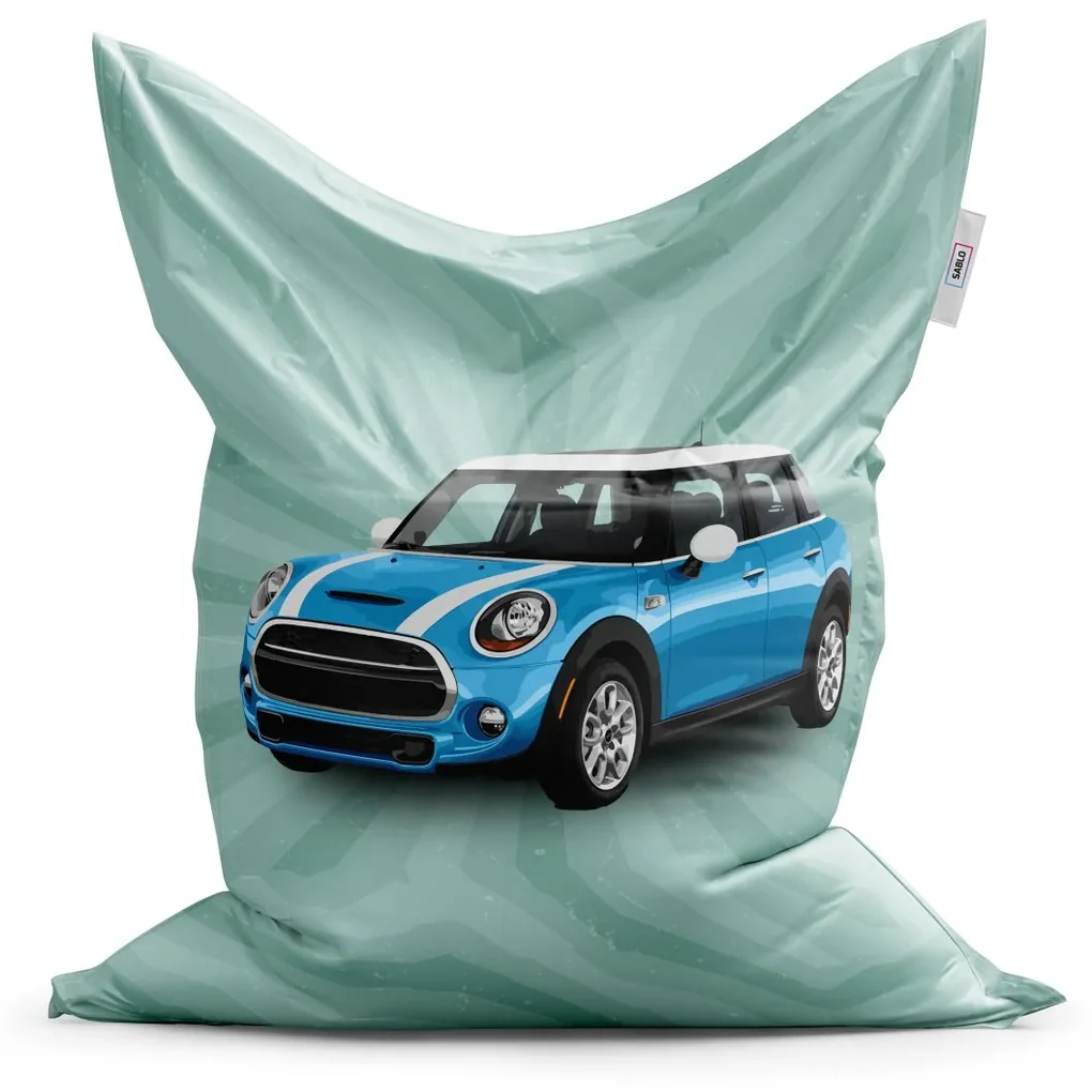 Sablio Sedací vak Mini sedan Zelené pozadie - 150x100 cm