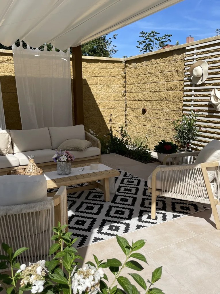 Kusový koberec Twin-Wendeteppiche 103129 schwarz creme – na von aj na doma, 240x340, čiernobiela, chodba / predsieň, Hanse Home