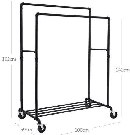 Mobilný stojanový vešiak LINEA čierny