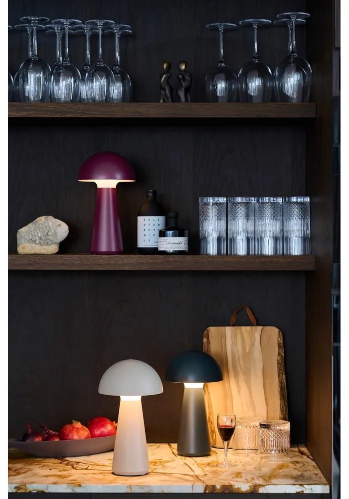 Sivá LED stolová lampa na diaľkové ovládanie (výška 28 cm) Sam – Sirius