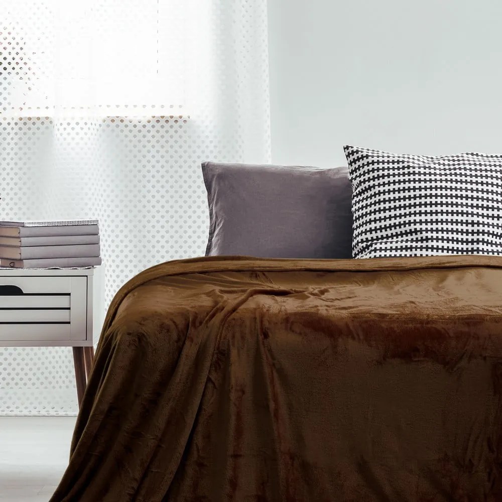 Hnedá deka z mikrovlákna DecoKing Mic, 200 × 220 cm