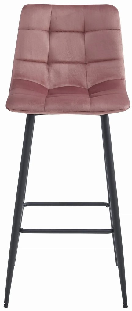 Barová stolička ARCETO - tmavoružový zamat / čierne nohy x 3 9401 71 00 00