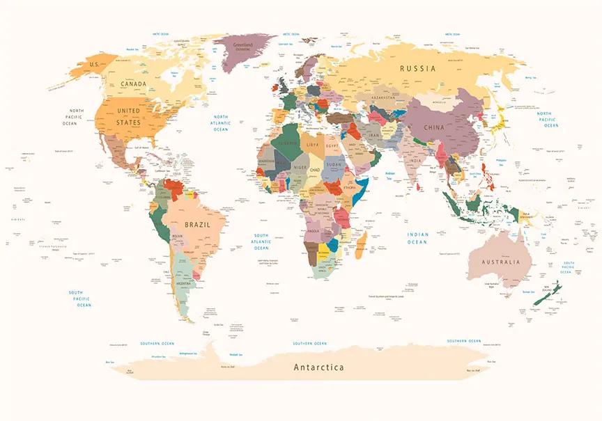 Fototapeta - Mapa světa 1 250x175 + zadarmo lepidlo