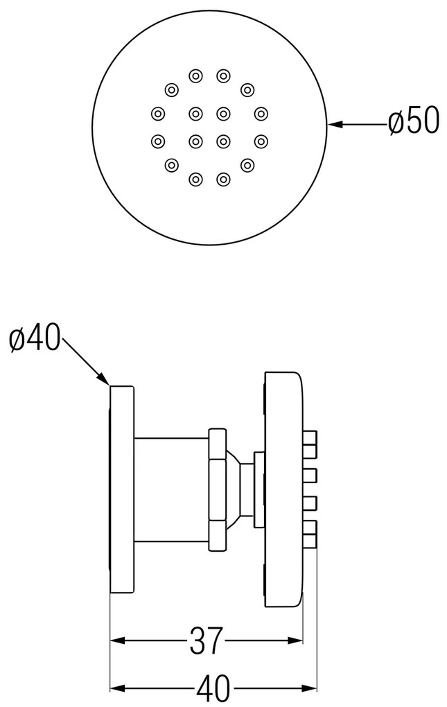 Mexen - podmietková sprchová tryska, okrúhla, 50 mm, zlatá, 79361-50