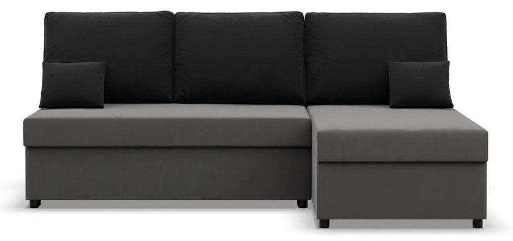 Rohová rozkladacia sedacia súprava DELI Sivá/čierna