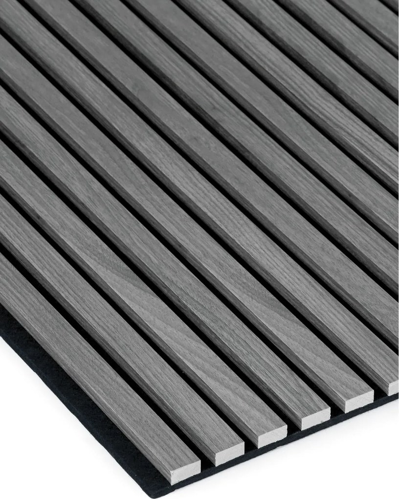 Drevený akustický panel, 2400 x 600 mm, B2BP009, dub grafitový