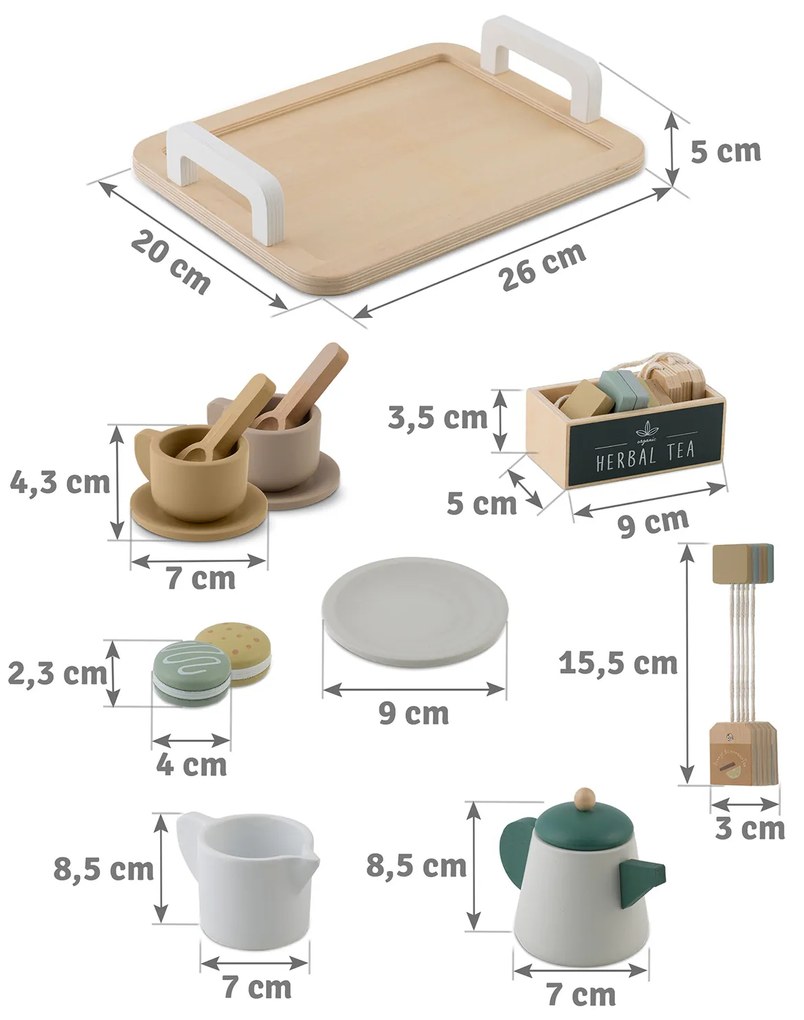 Drevená čajová súprava Nukido NK-864
