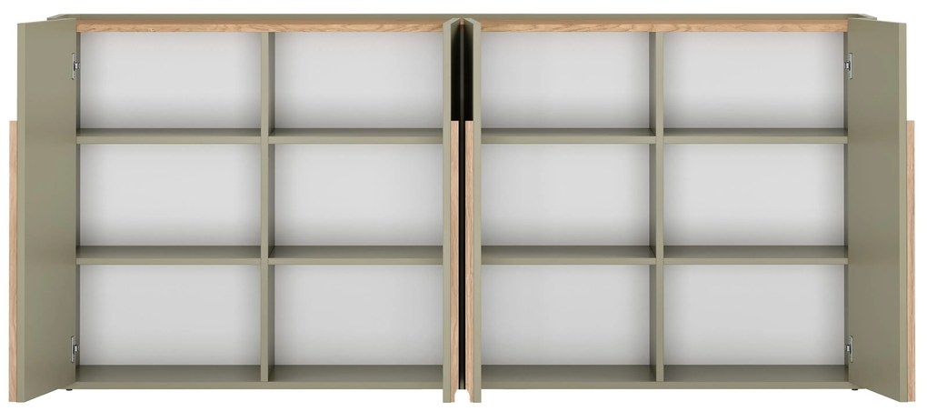 Komoda Amilio 200 cm - eukalyptus / dub baltic dune / dub prírodný