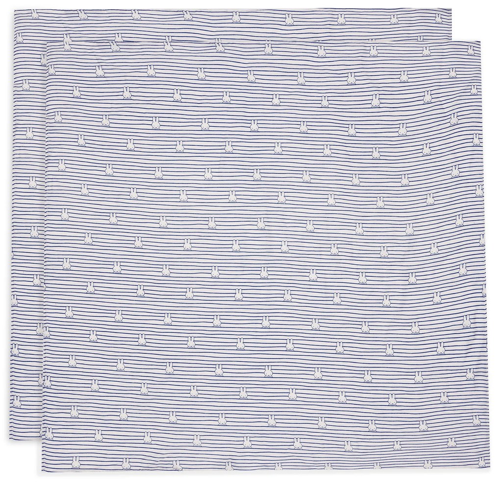 Plienky zavinovacie 2ks 115x115 cm Miffy Stripe Navy