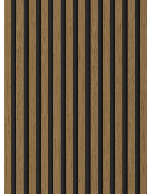 Mexen Lam-B, akustické stenové lamely 275 × 30 cm, HDF doska 4 mm, technická dyha, teak zlatistý, S100-275307-3015-014