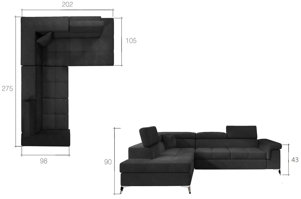 Rohová sedačka s rozkladom a úložným priestorom Enna P - cappuccino