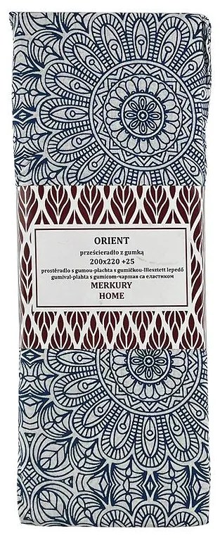 Napínacia plachta Orient bavlna ecru/indigo 220x200 + 25 Merkury Home