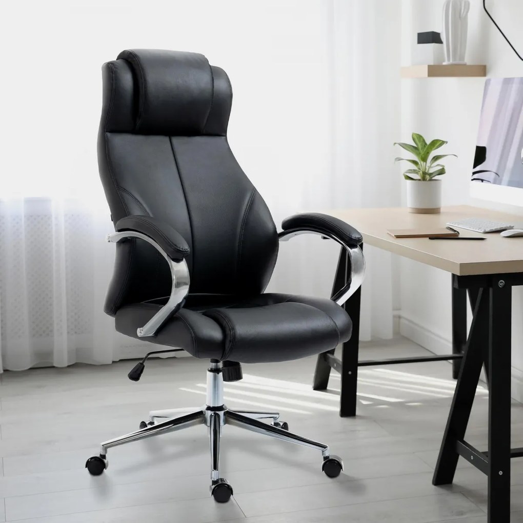 Design-Shop Kancelárska stolička Salford - koža - Čierna