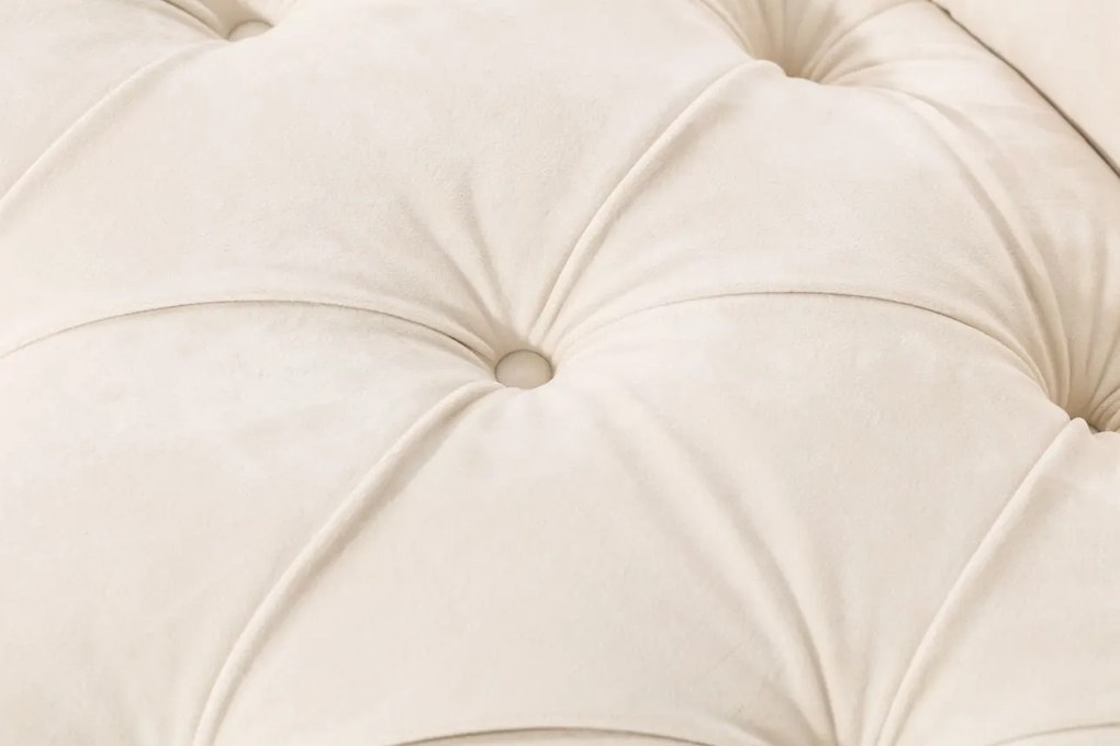 Pohovka Chesterfield Glamour Velvet Cream pre 3 osoby.